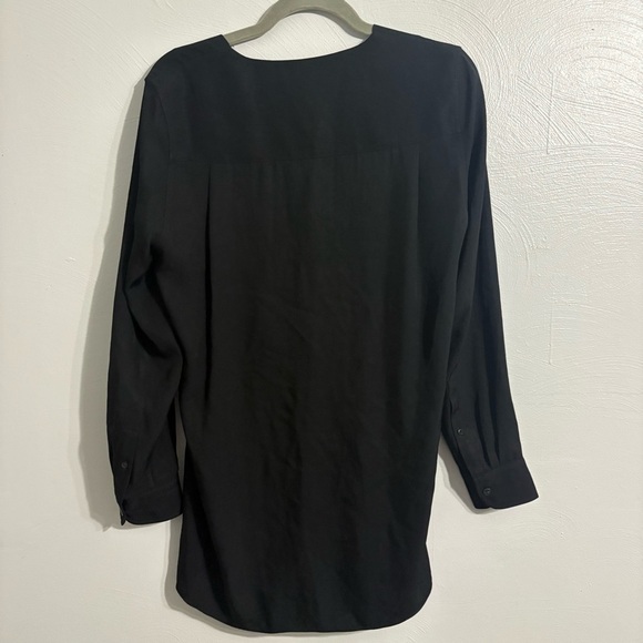 Rag & Bone Women's Black Debbie V-Neckline Black Button Collar Top Size Small - Picture 4 of 7